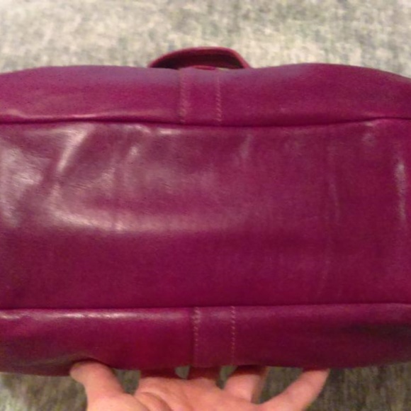 Dk berry color two handled Coach handbag EUC - Picture 4 of 7